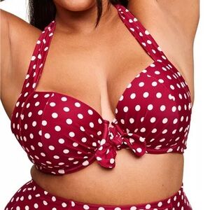 ADOREME 42DDD Shelby Dot Red Plus Swimwear Top
